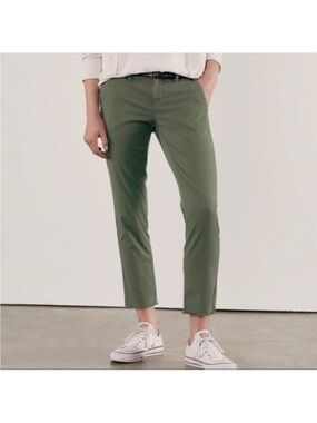Nili Lotan East Hampton Army Green Ankle Crop Chino Pants Size 2